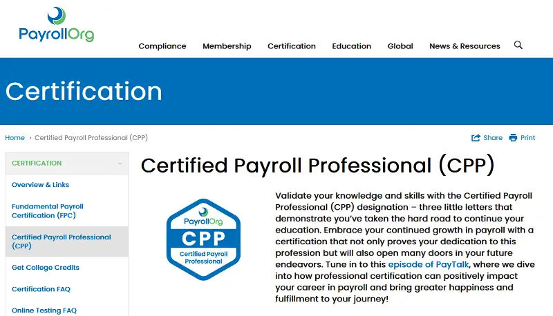 Certified Payroll Professional