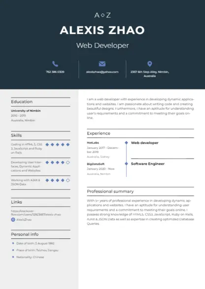 Choose Business resume template Choose Business resume template