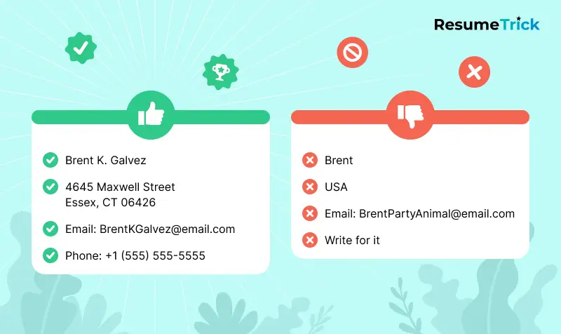 How to write contact information How to write contact information
