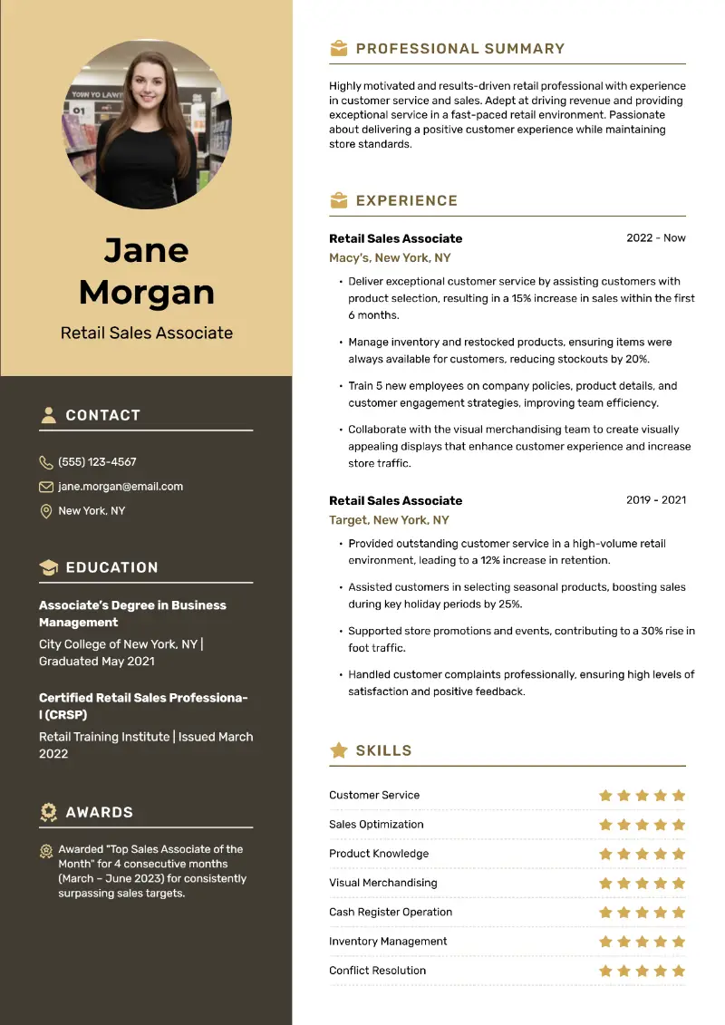 Macy's Sales Associate Resume: Examples + Complete Guide