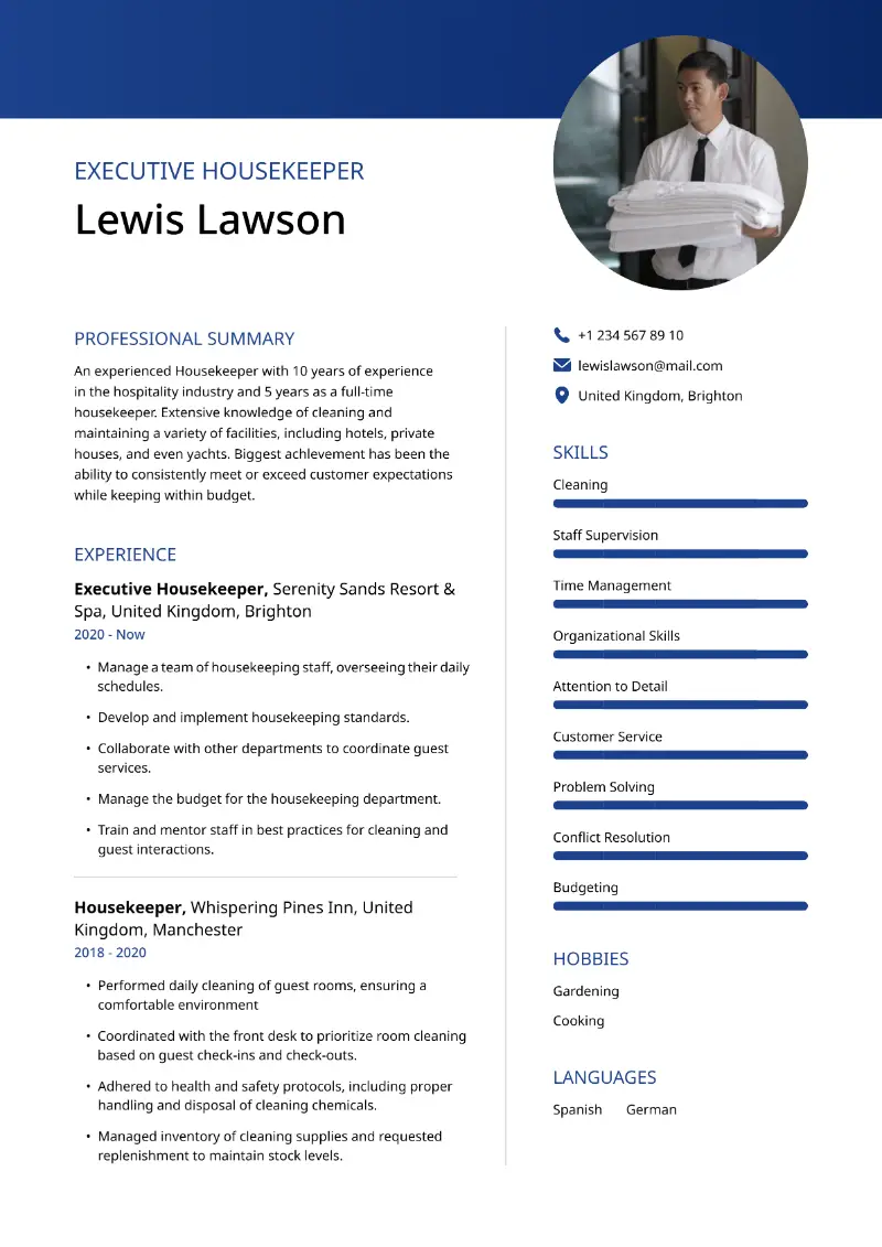 9 Housekeeping Resume Examples and Guidelines for 2025