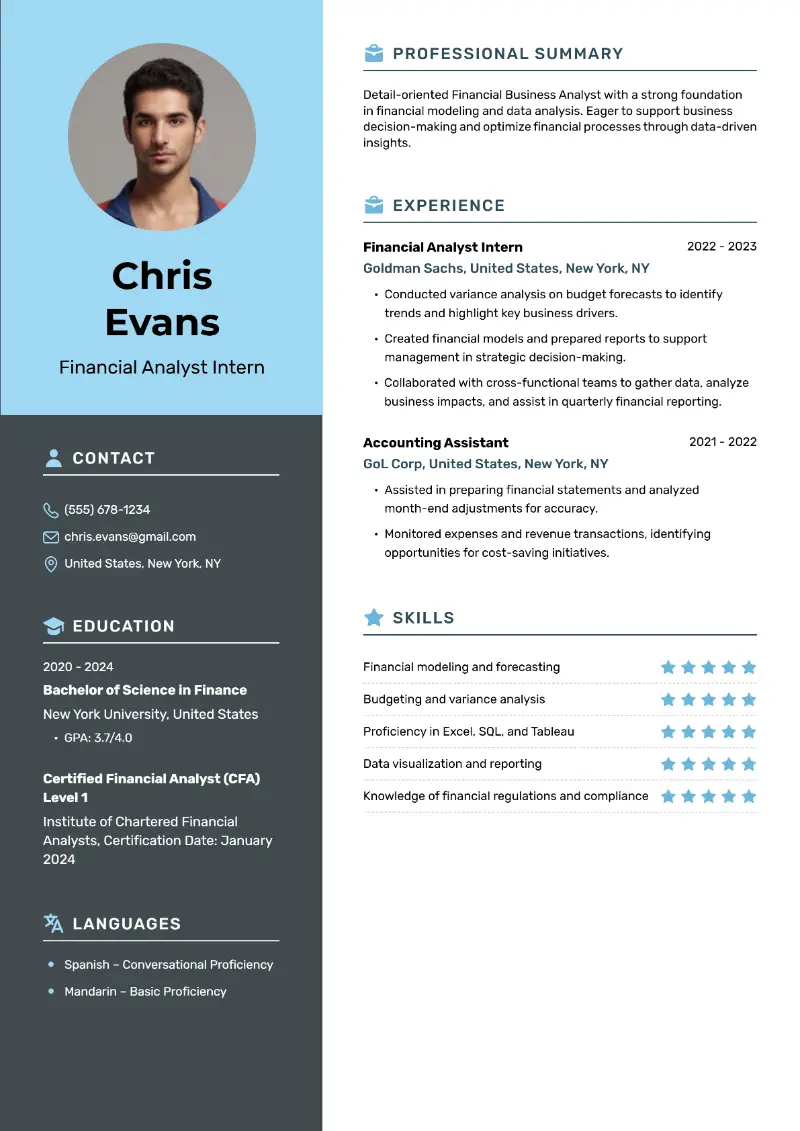 5 Entry-Level Business Analyst Resume Examples for 2025