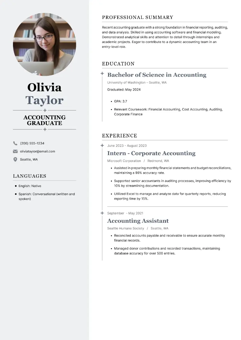 4 Entry-Level Accounting Resume Examples and Guide for Grads