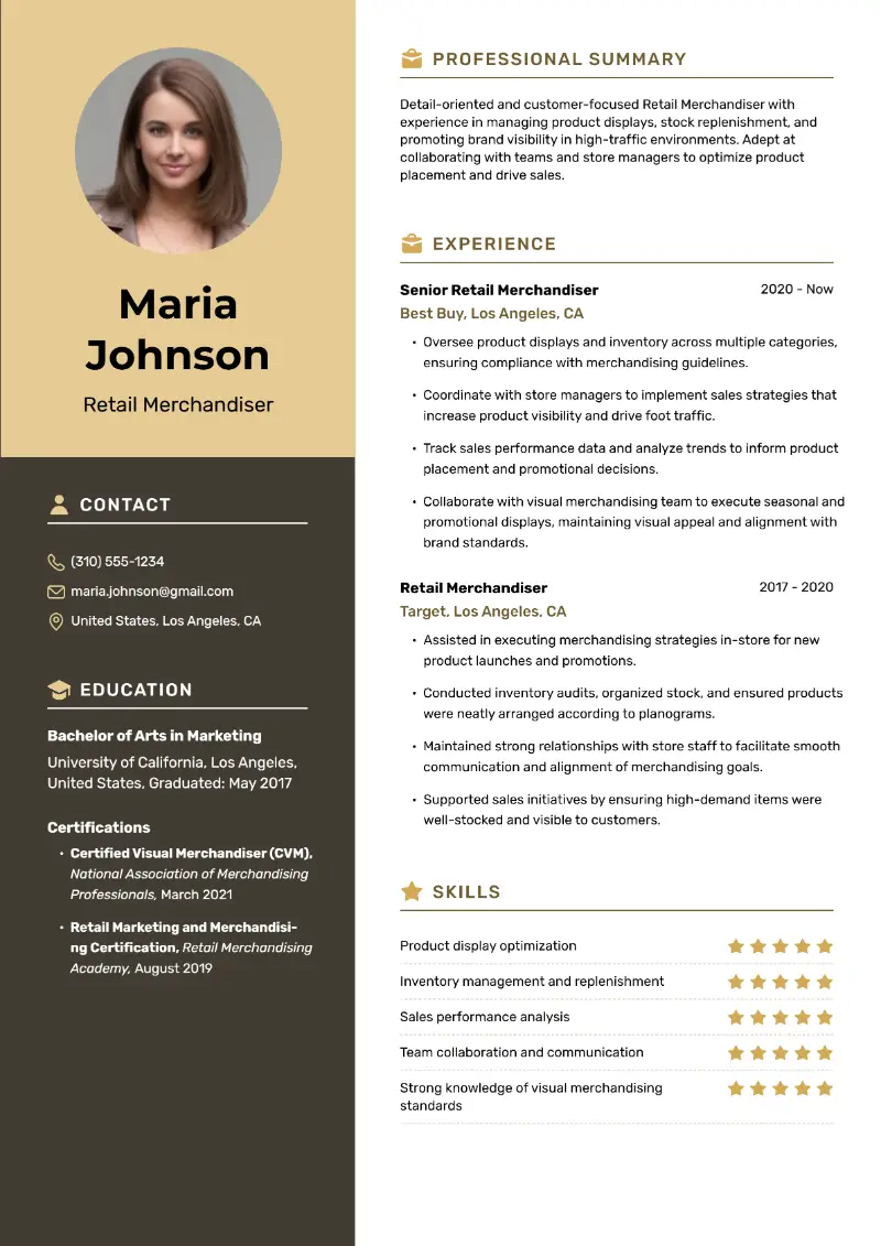 Top Merchandising Resume Examples for 2025