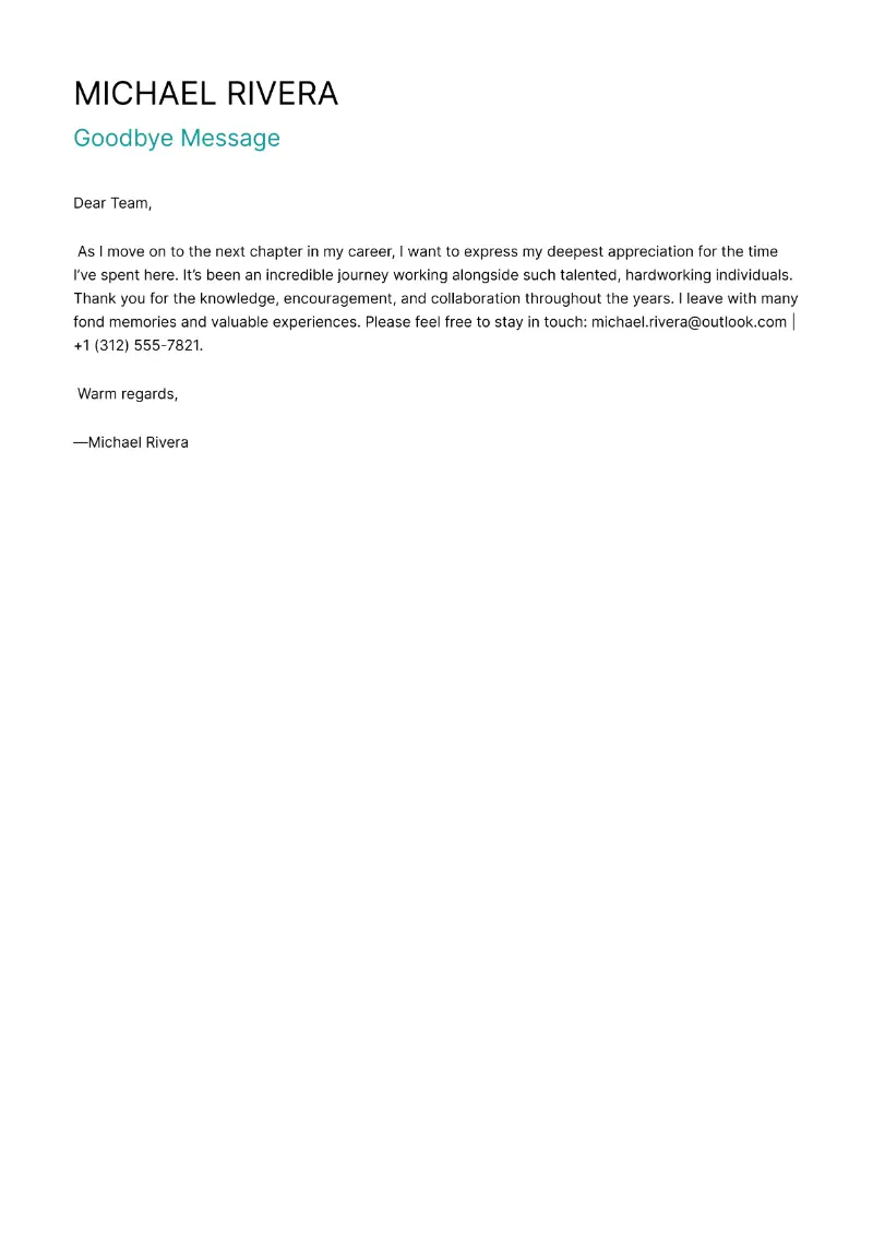 Perfect Goodbye Letter to Coworkers: Guide and Examples