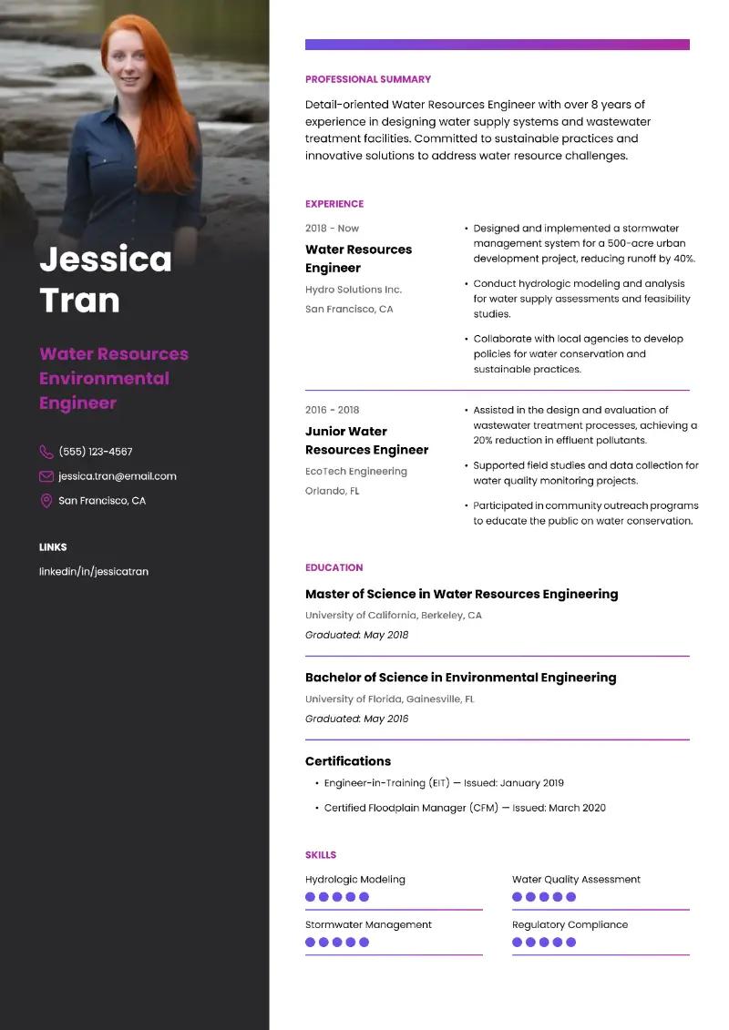Environmental Engineer Resume Examples and Tips for 2025