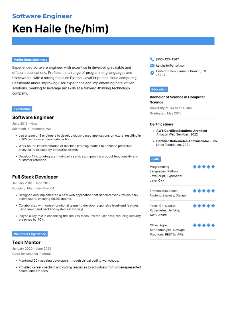 How to Put Pronouns on Your Resume: Tips and Examples