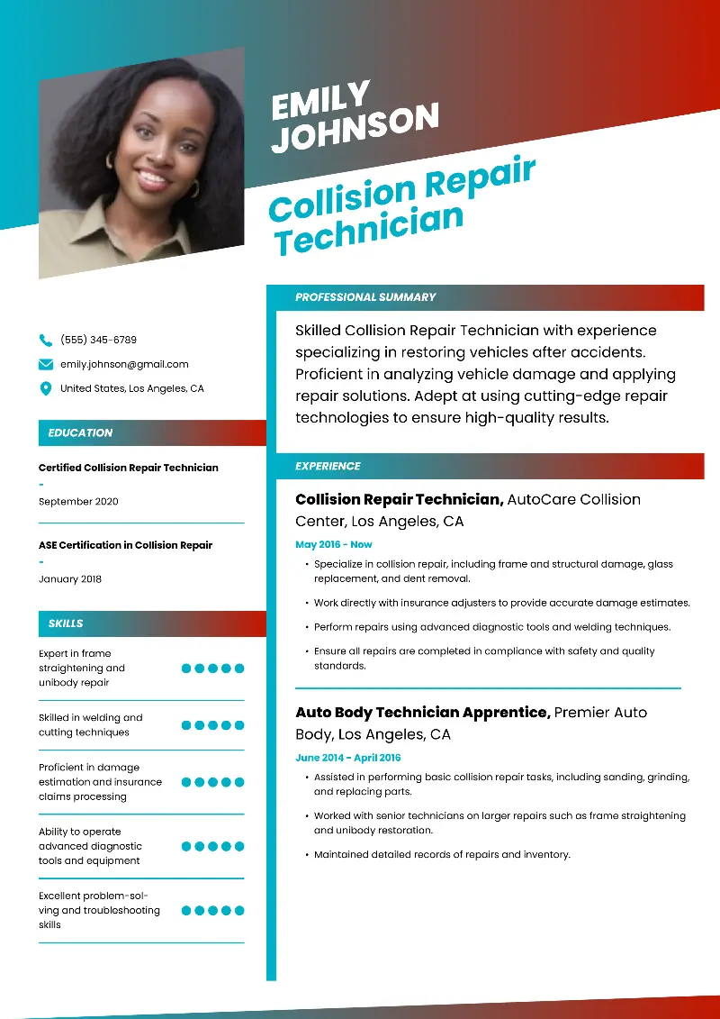 Great Auto Body Technician Resume Examples for 2025