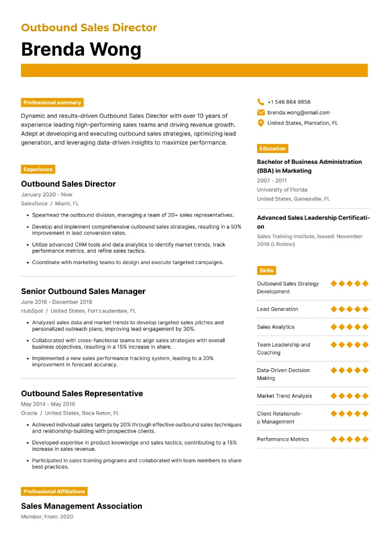 5 Sales Director Resume Examples and Templates for 2025