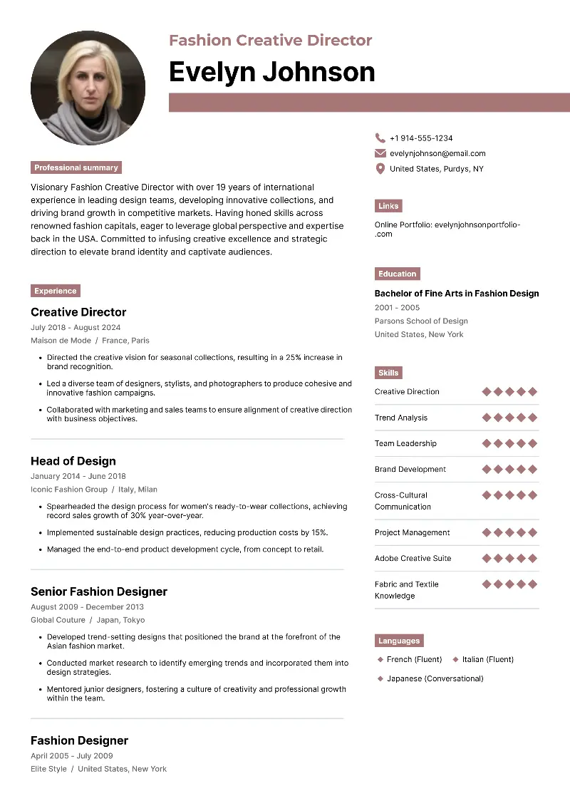 5 Creative Director Resume Examples for 2025 (+Tips)