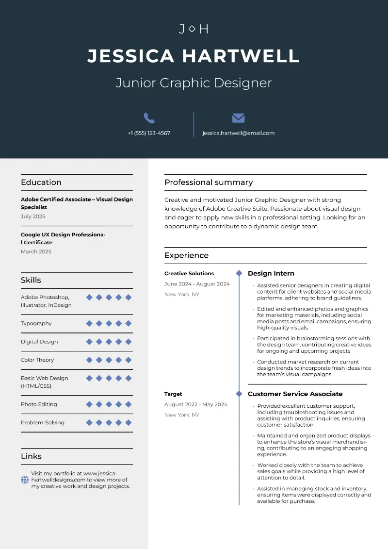 Entry-Level Graphic Design Resume Guide (With Examples)