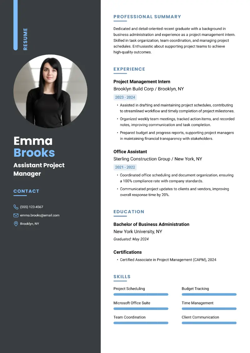 Entry-Level Project Manager Resume (With Examples)