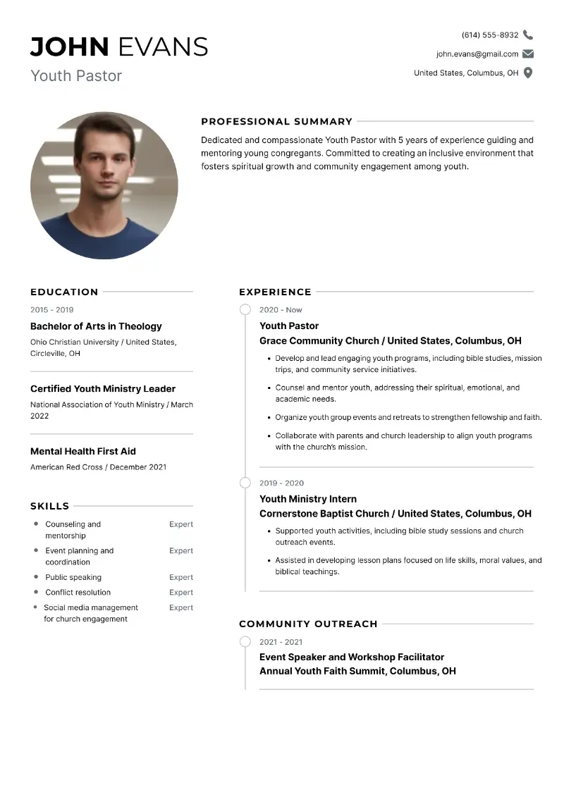 4 Pastor Resume Examples and Templates for 2025