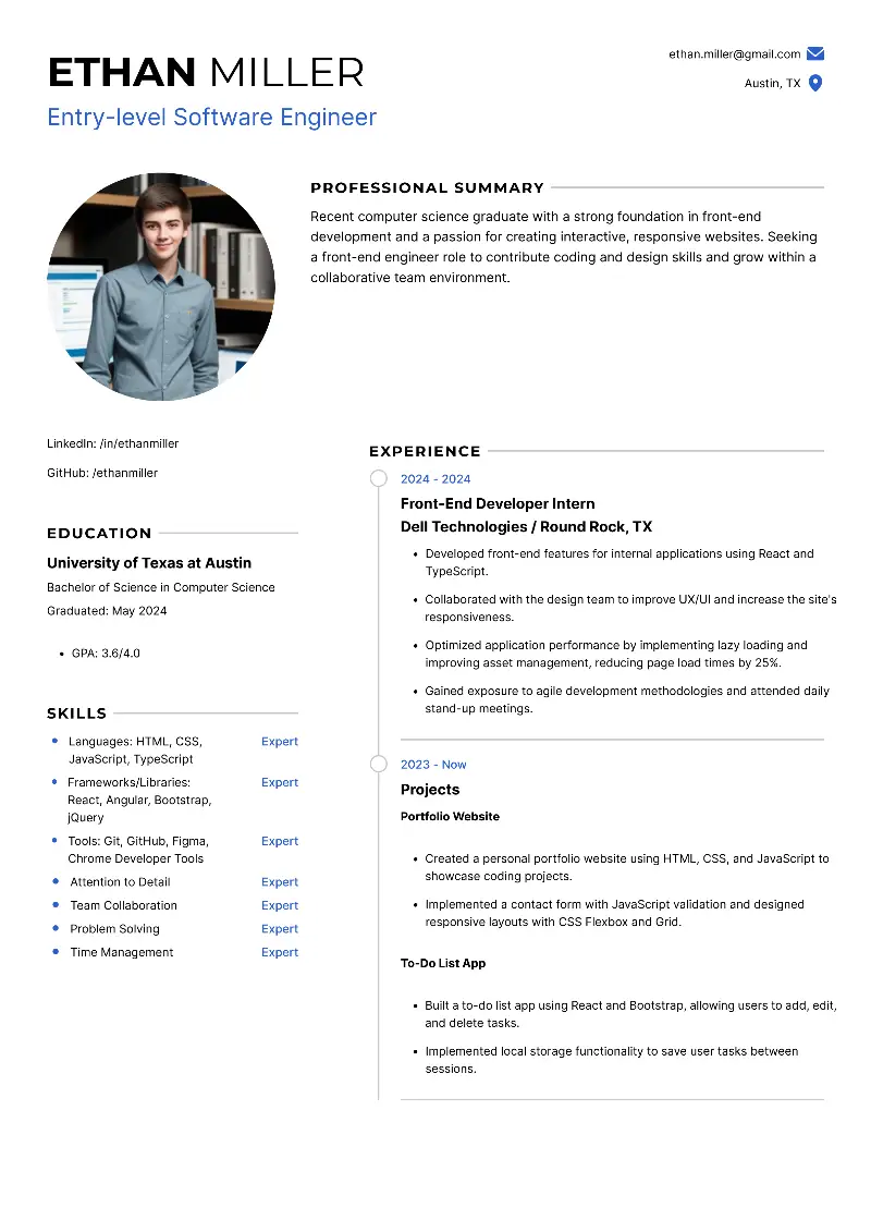 Entry-Level Software Engineer Resume Examples & Templates