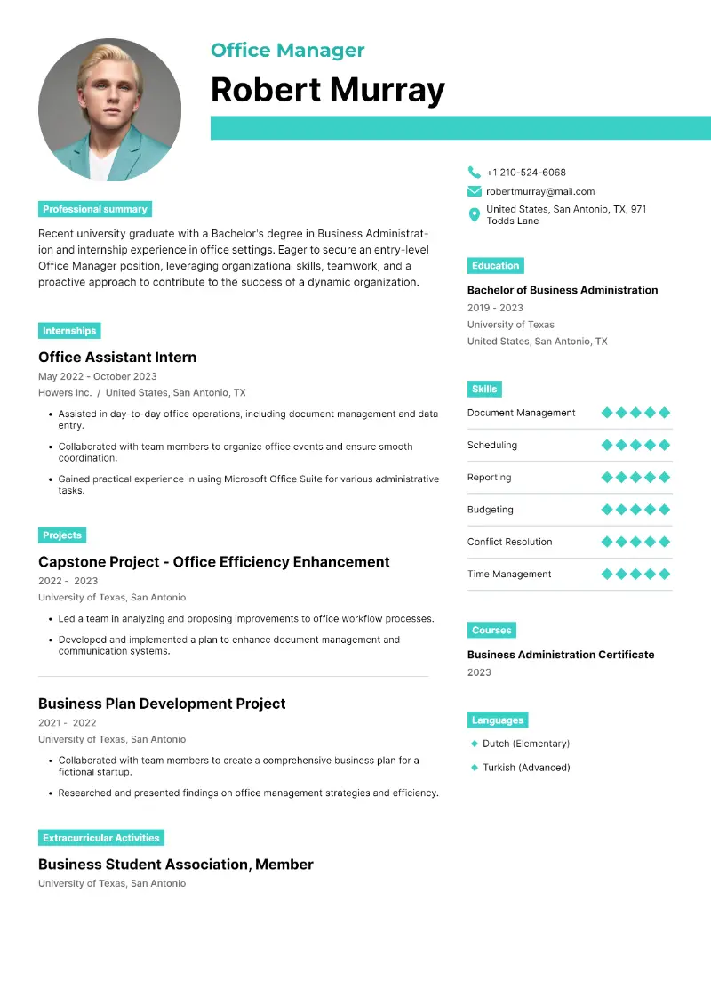 Office Manager Resume Examples, Writing Tips for 2025