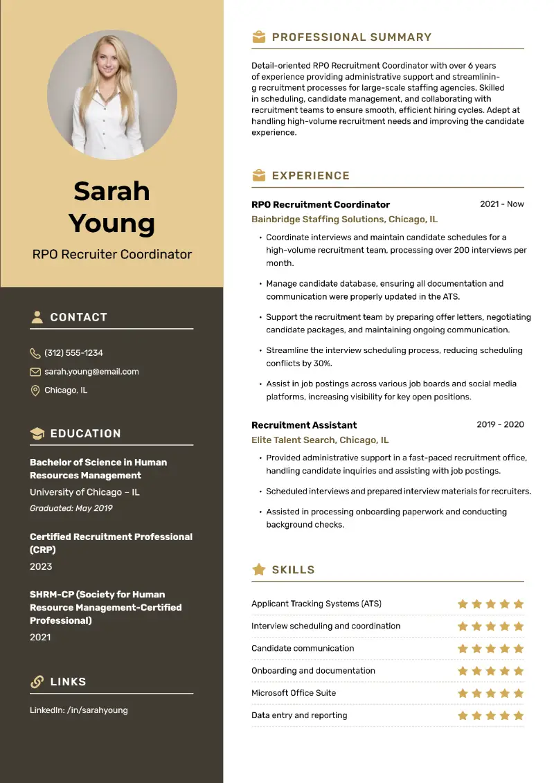 RPO Recruiter Resume: Examples and Tips for 2025