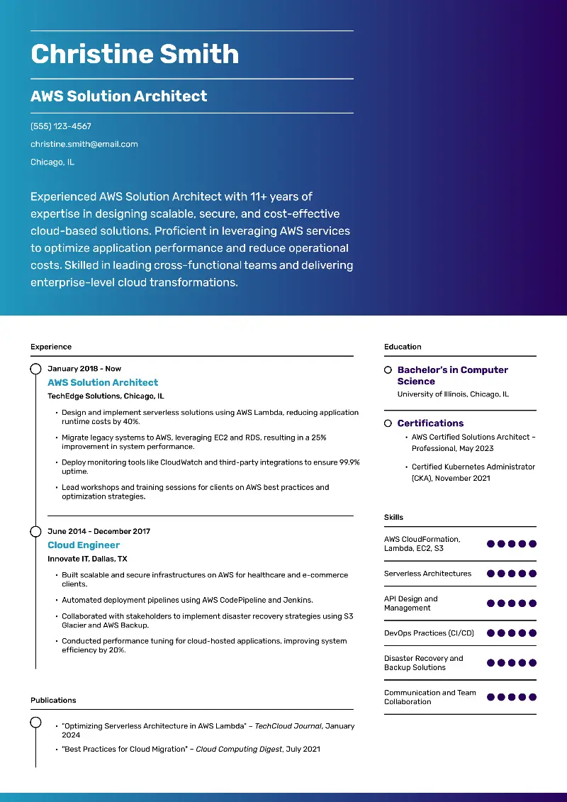 Solution Architect Resume Examples and Templates for 2025