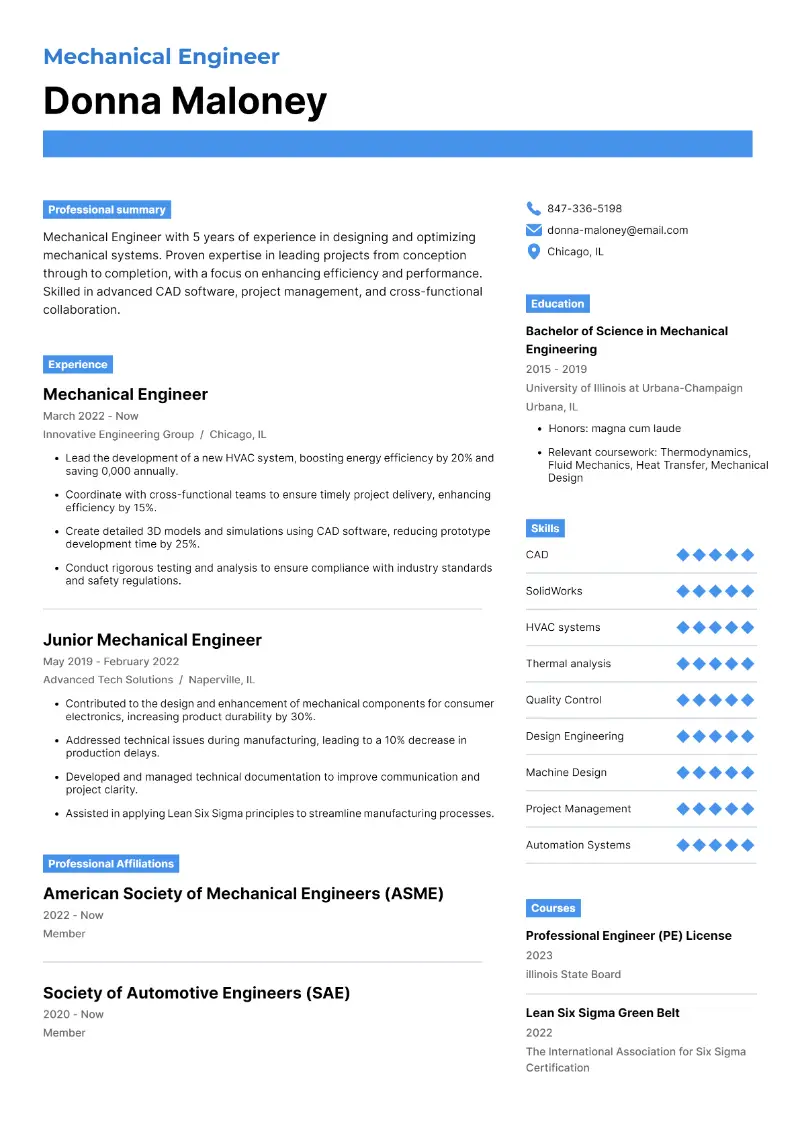 10+ Engineering Resume Examples and Templates 2025