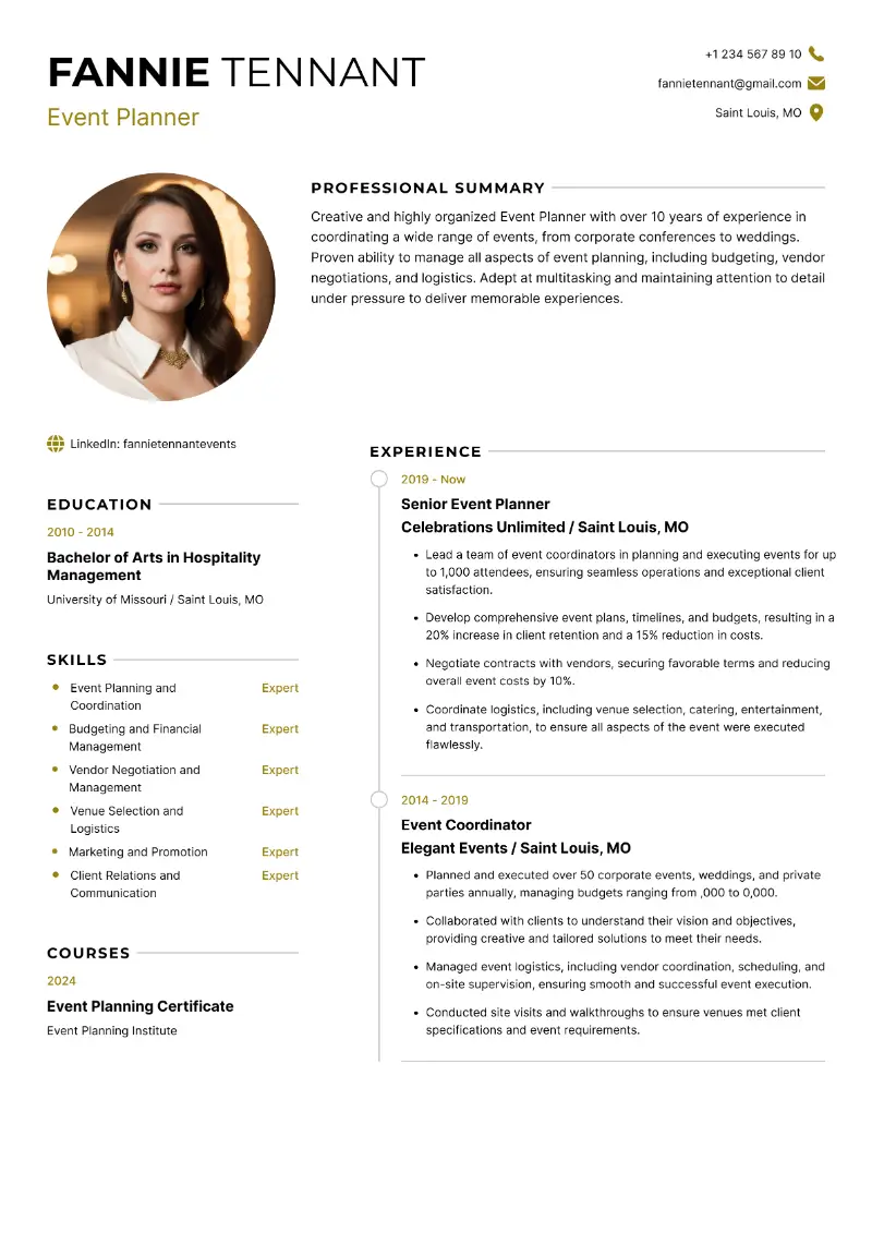 5 Event Coordinator Resume Examples and Tips for 2025