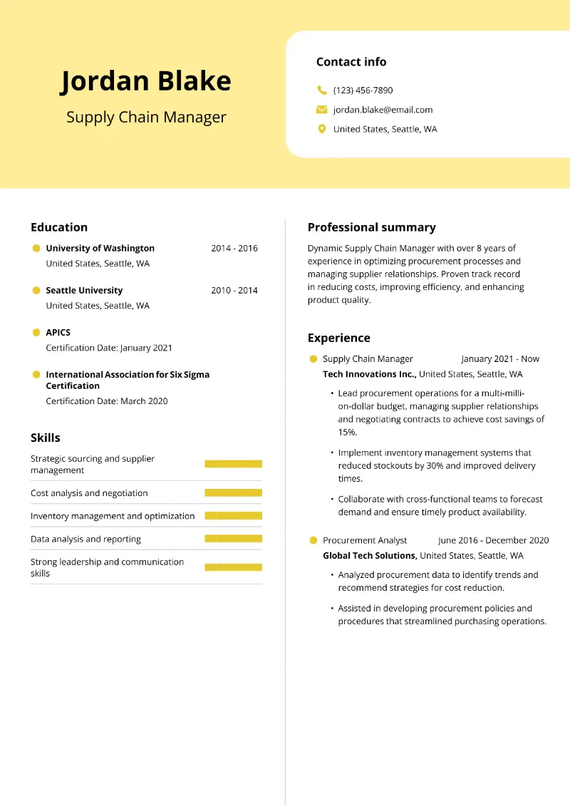 4 Procurement Resume Examples that Work for 2025