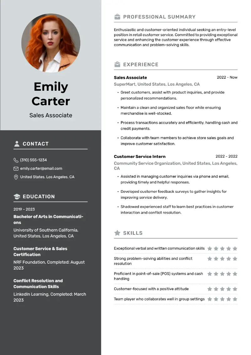 4 Entry-Level Customer Service Resume Examples and Guide 