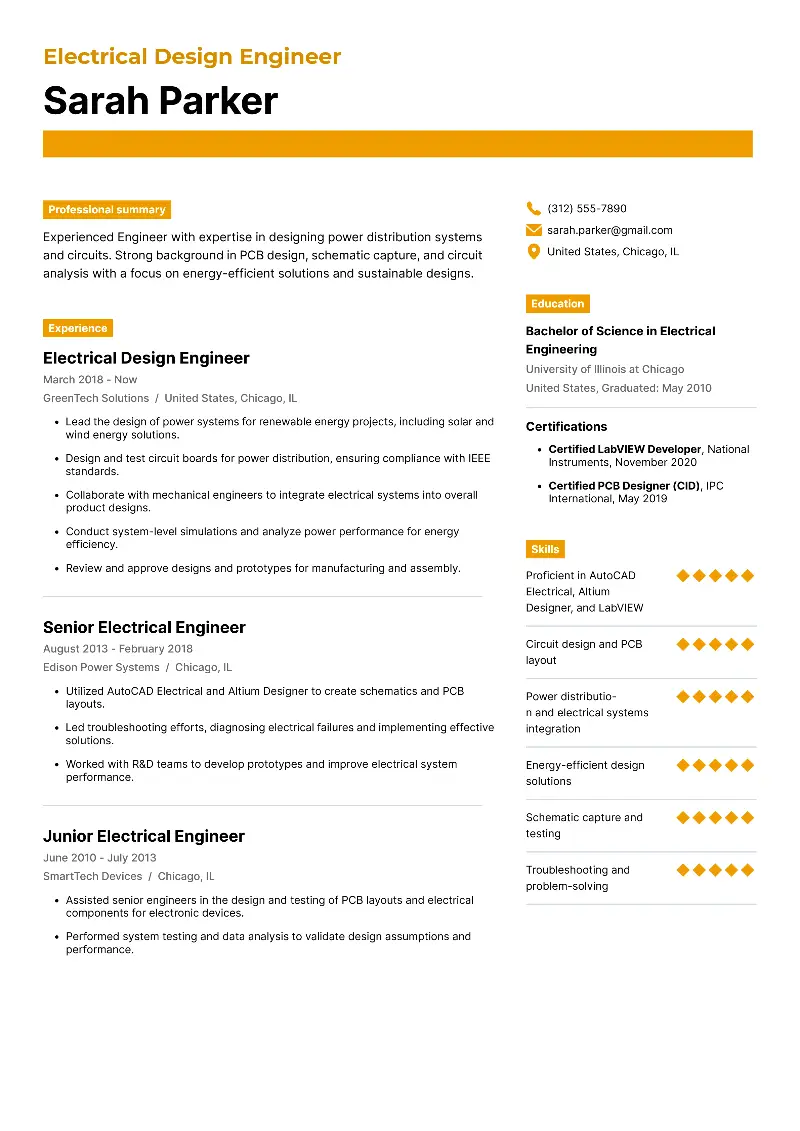 Design Engineer Resume Examples & Templates for 2025