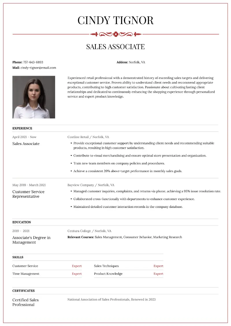 5 Sales Associate Resume Examples and Tips in 2025