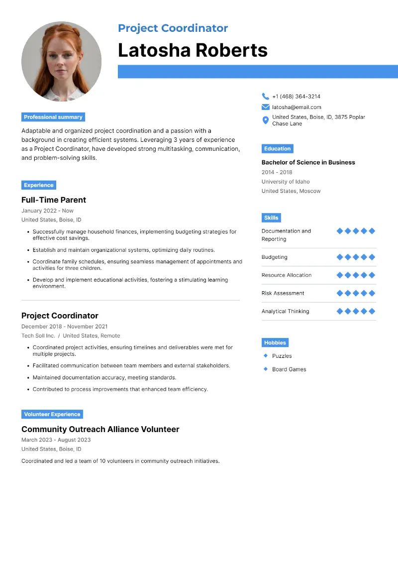 Stay-at-Home Mom Resume Examples & Guide 2025