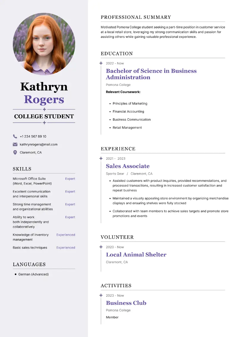 Student Resume Examples and Writing Tips