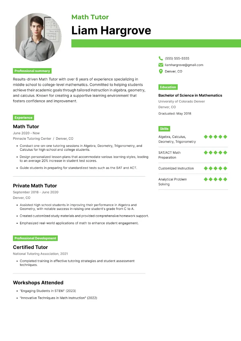 Academic Tutor Resume Examples and Writing Tips