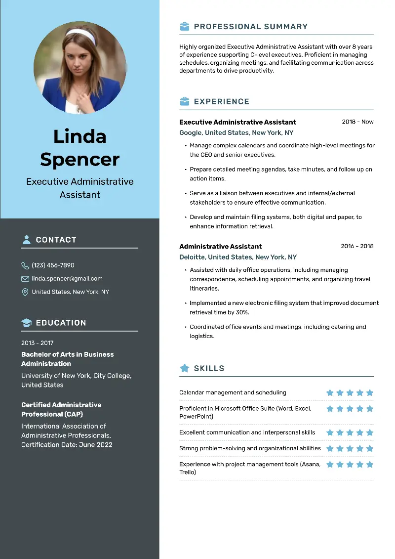 6 Admin Assistant Resume Examples for 2025