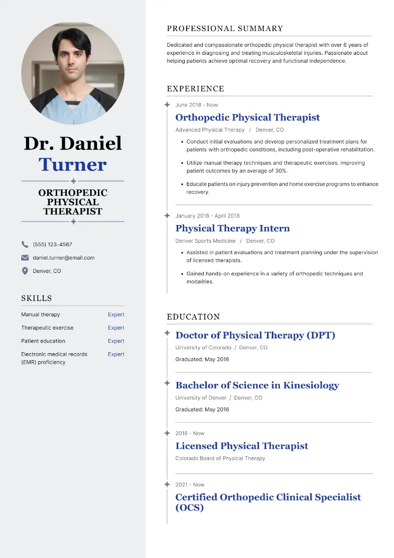 6 Physical Therapist Resume Examples and Templates