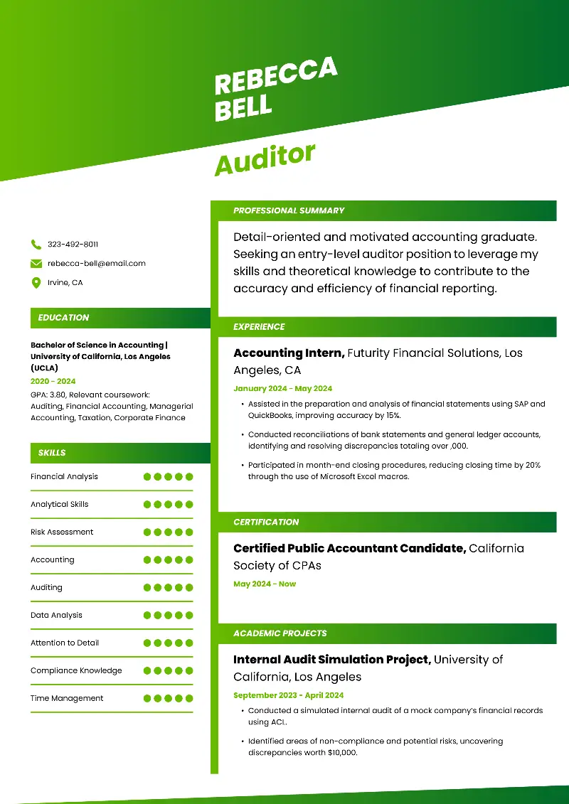 Auditor Resume Examples and Writing Guide for 2025
