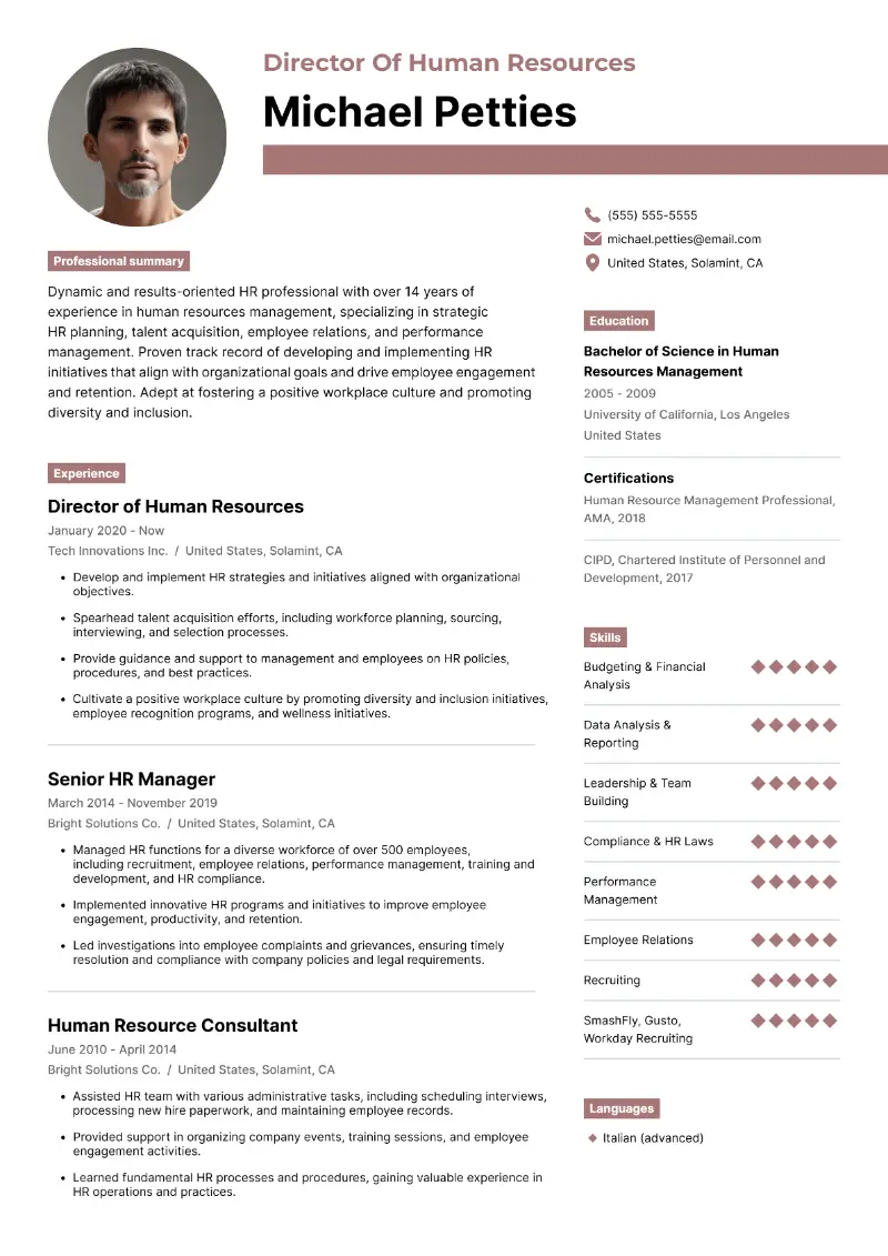 4 HR Resume Examples & Templates to Get Hired in 2025