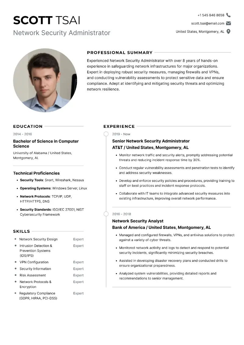 5 Network Administrator Resume Examples for 2025