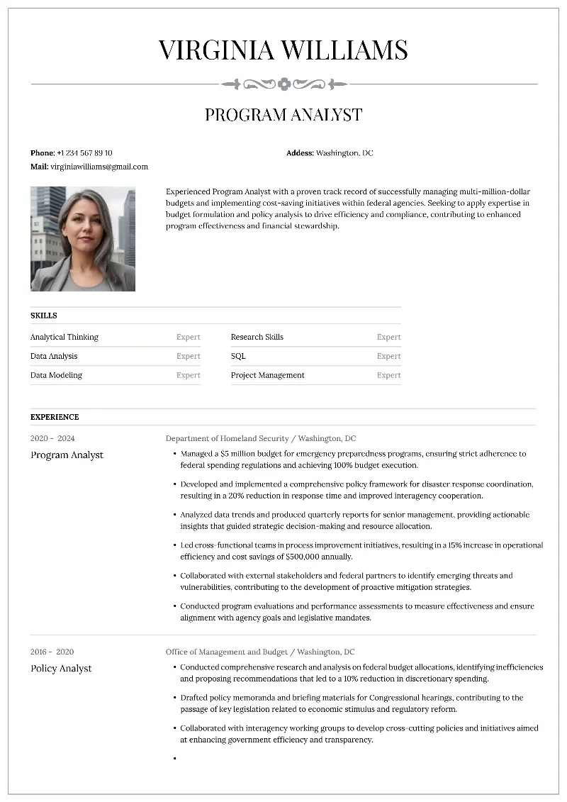 Government Resume Examples and Federal Format