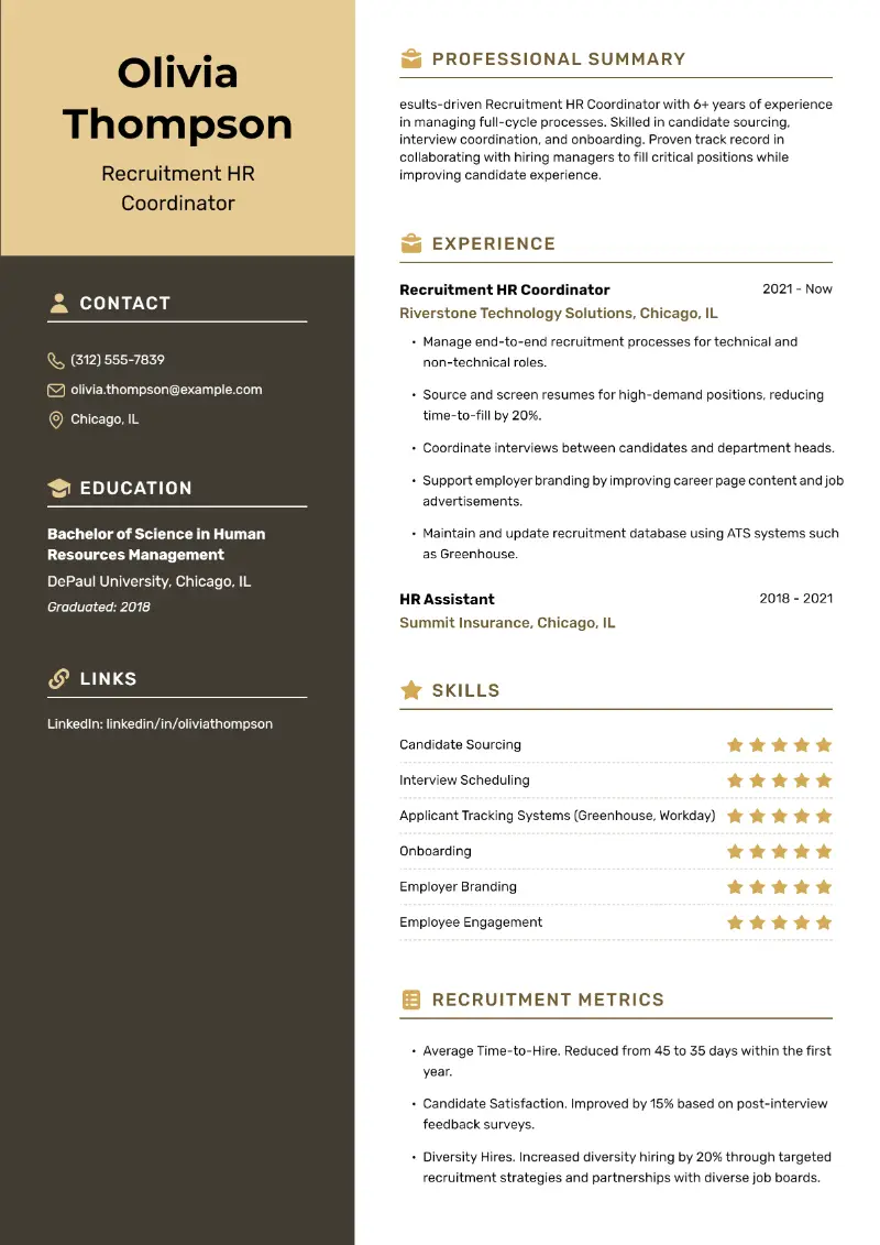 5 Effective HR Coordinator Resume Examples for 2025