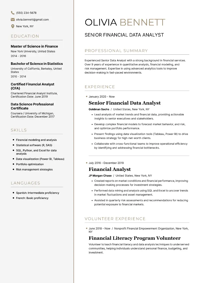 3 Senior Data Analyst Resume Examples for 2025