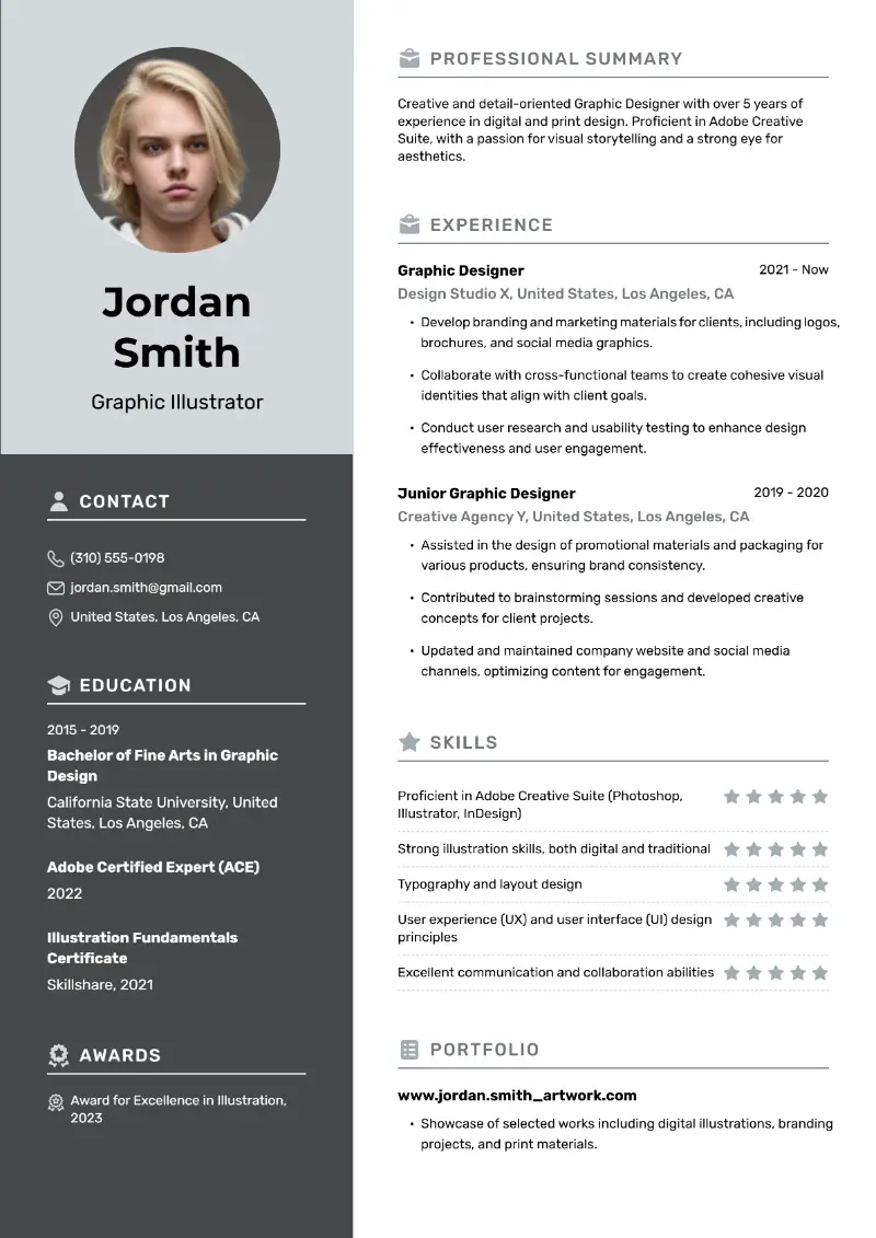 5 Illustrator Resume Examples and Templates for 2025