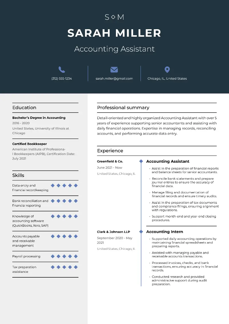 Accounting Assistant Resume Examples and Guide for 2025