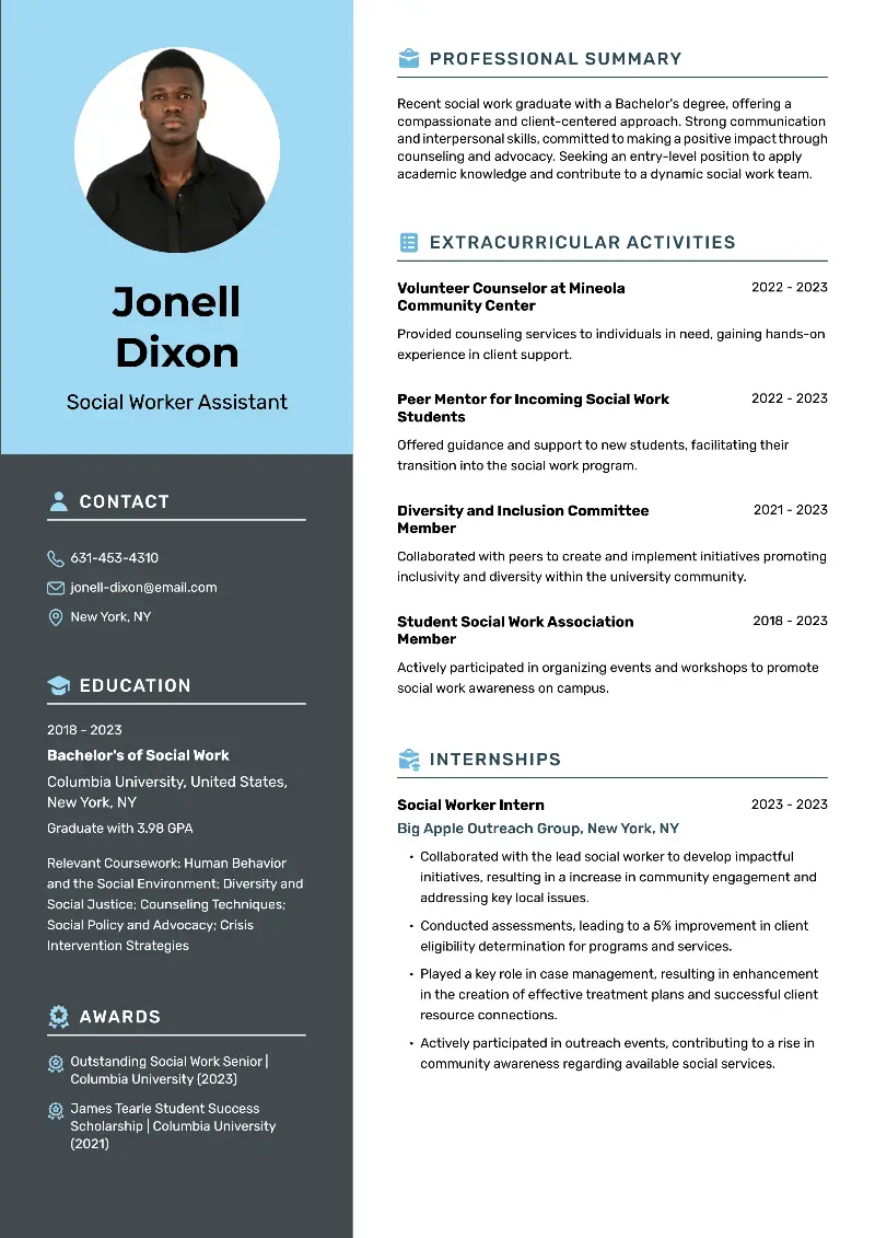 6 Social Worker Resume Examples & Writing Guide 2025
