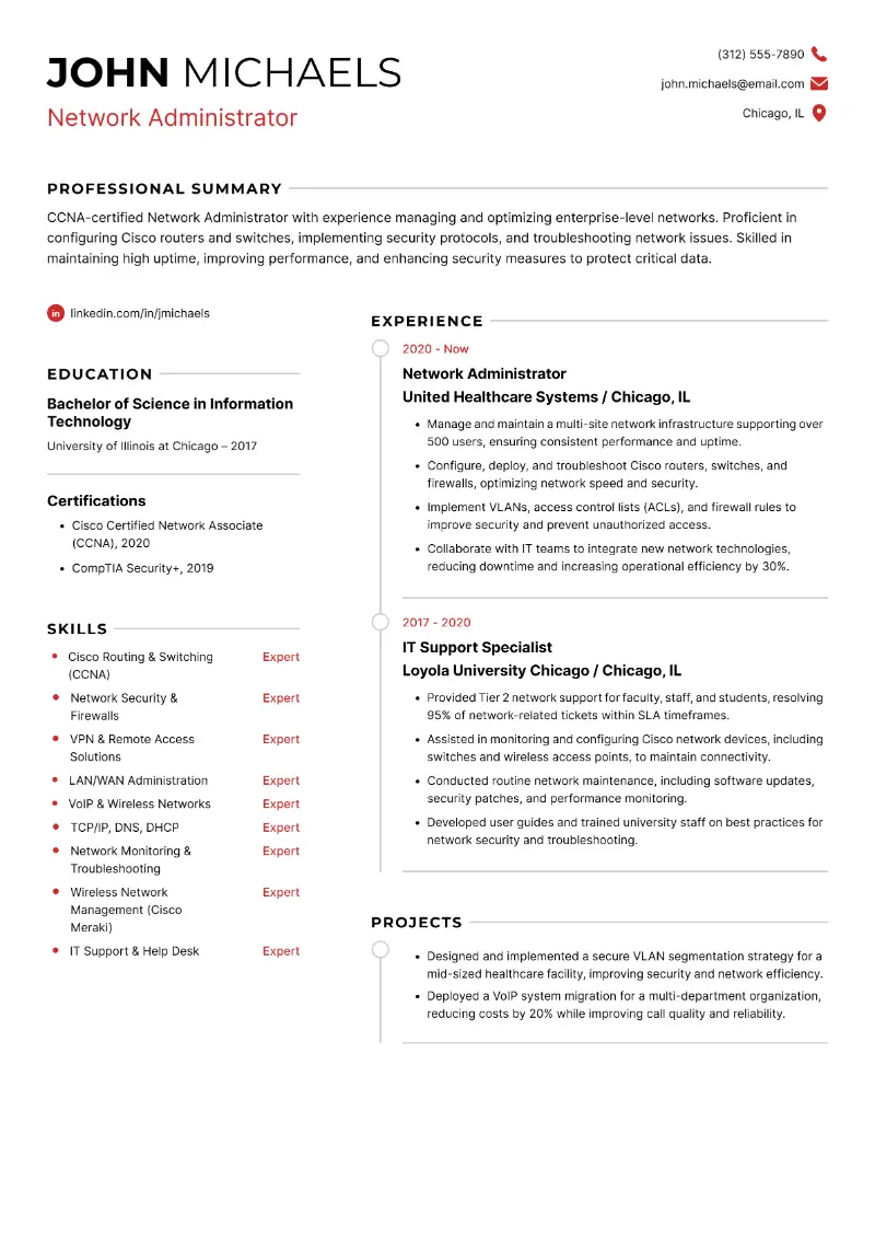 CCNA Resume Examples and Templates for 2025