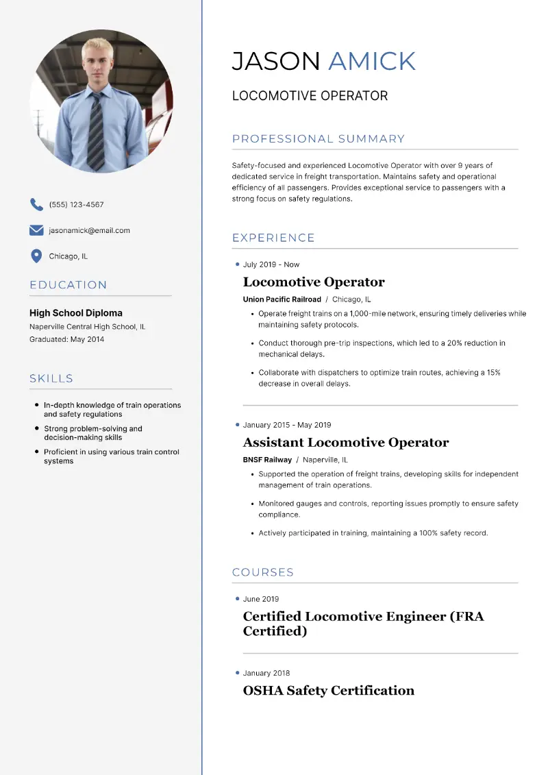 Train Operator Resume Examples and Tips for 2025