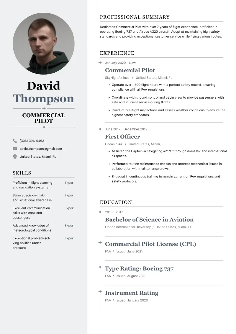 3 Airline Pilot Resume Examples Ready for Success in 2025