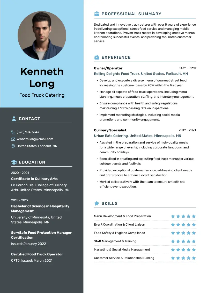 Catering Resume Examples and Templates 2025