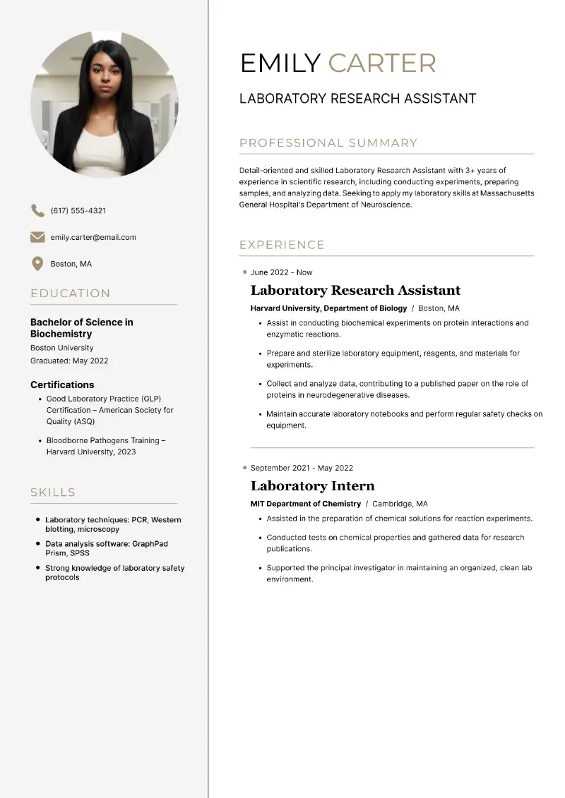 5 Research Assistant Resume Examples and Templates for 2025