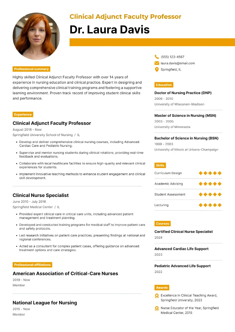 4 Adjunct Professor Resume Examples and Expert Tips for 2025