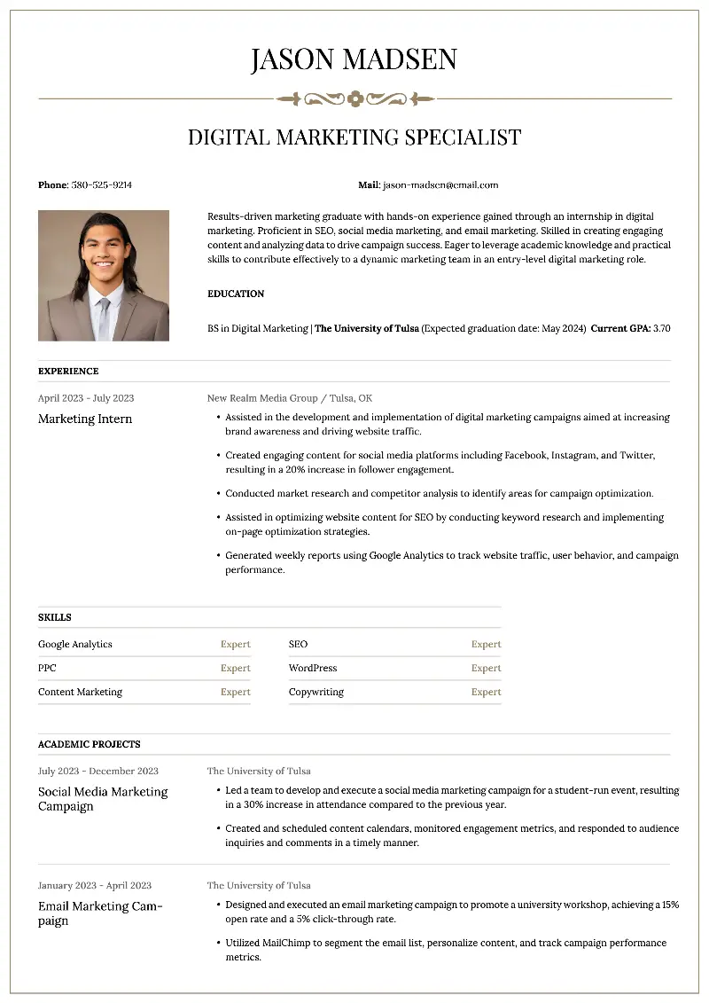 5 Digital Marketing Resume Examples & Tips for 2025