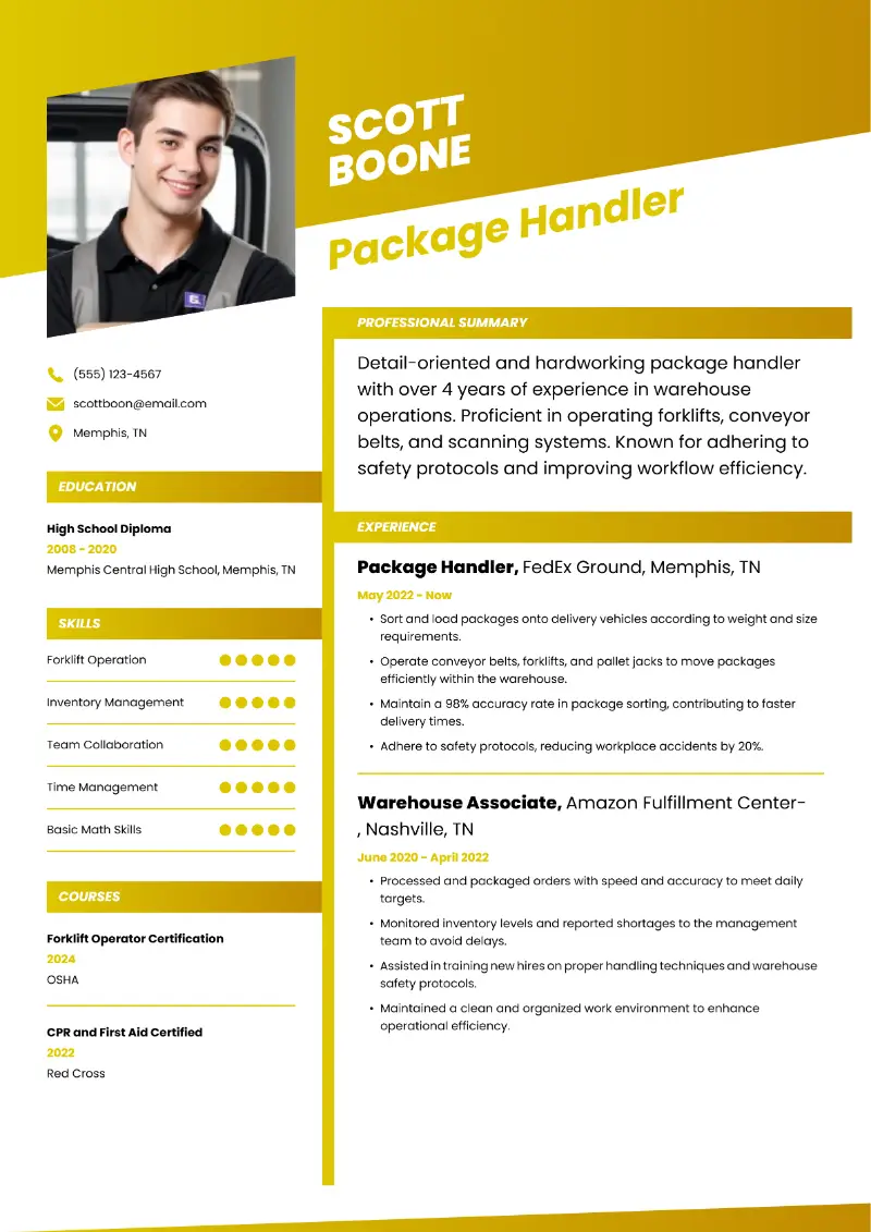 Package Handler Resume: Effective Examples and Tips