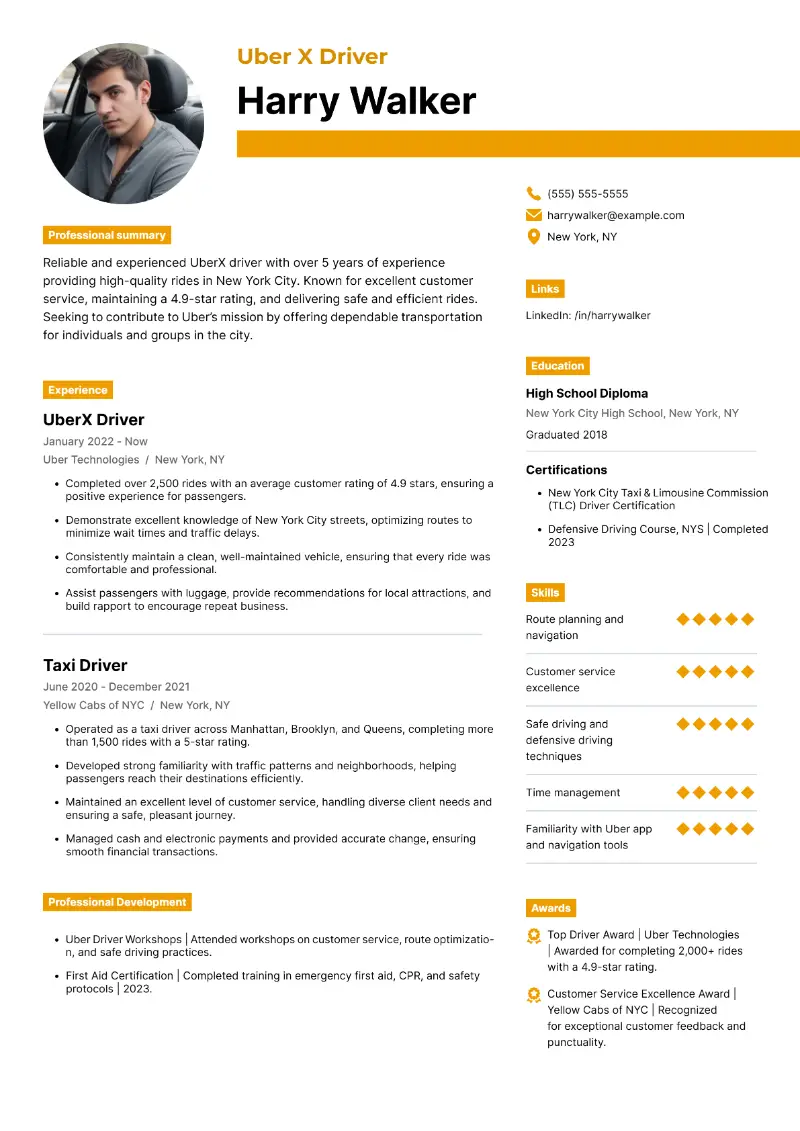Uber Driver Resume Examples + Essential Tips